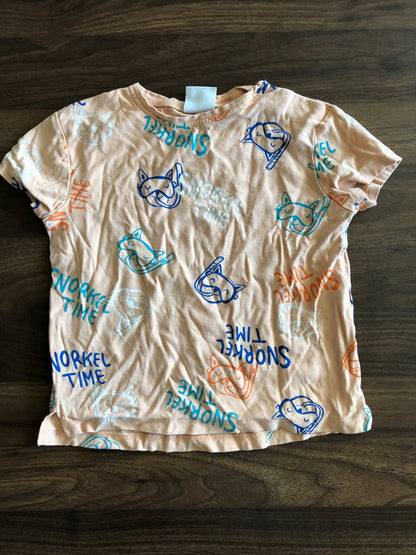 Toddler Orange Snorkel Print Short Sleeve T-shirt, 18-24M , Kids 24 Month (18-24M)