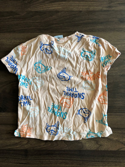 Toddler Orange Snorkel Print Short Sleeve T-shirt, 18-24M , Kids 24 Month (18-24M)