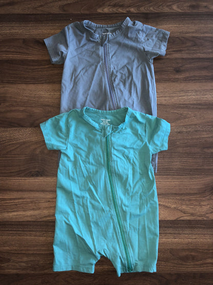 Toddler Fitted Short Sleeve/Shorts Romper Bundle, 2 pieces, 12-18M, Kids 18 Month (12-18M)