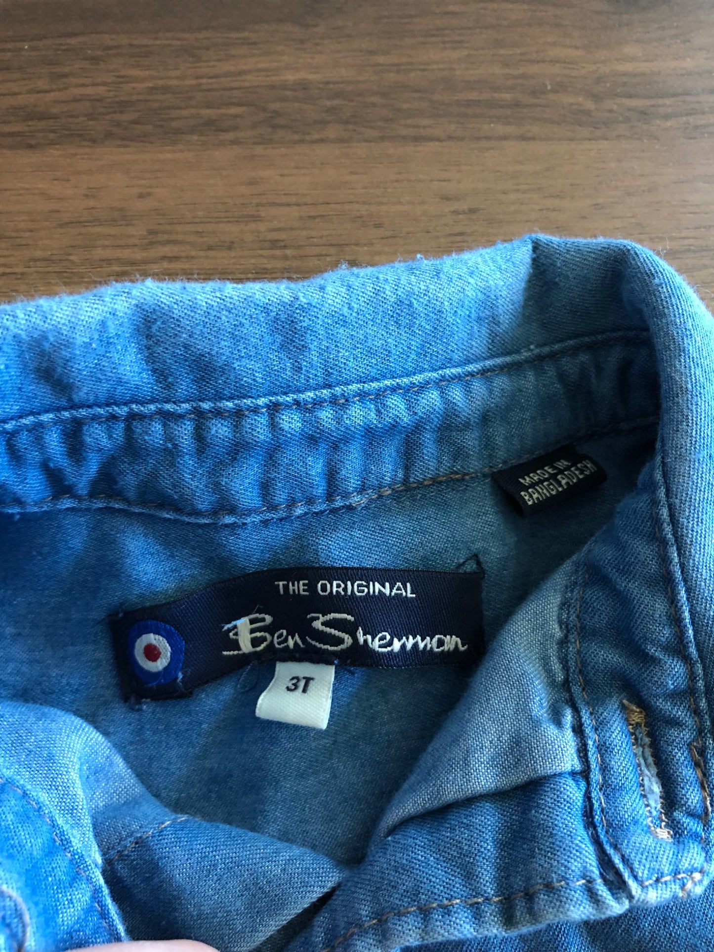 Toddler Denim Short Sleeve Button Up Collared Denim Shirt, 3T, Kids 3T