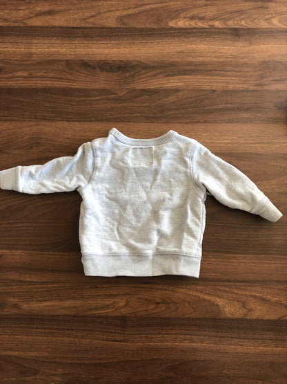 Grey Crewneck Pullover Hoodie, 12M, Kids 12 Month (9-12M)