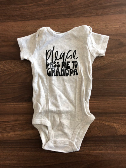 Baby Pass to Grandpa Short Sleeve Bodysuit, 6-9M, Kids 9 Month (6-9M)