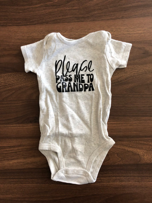 Baby Pass to Grandpa Short Sleeve Bodysuit, 6-9M, Kids 9 Month (6-9M)