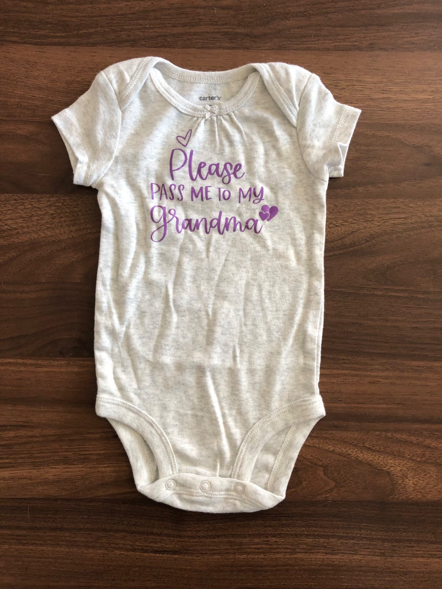 Baby Pass to Grandma Short Sleeve Bodysuit, 3-6M, Kids 6 Month (3-6M)