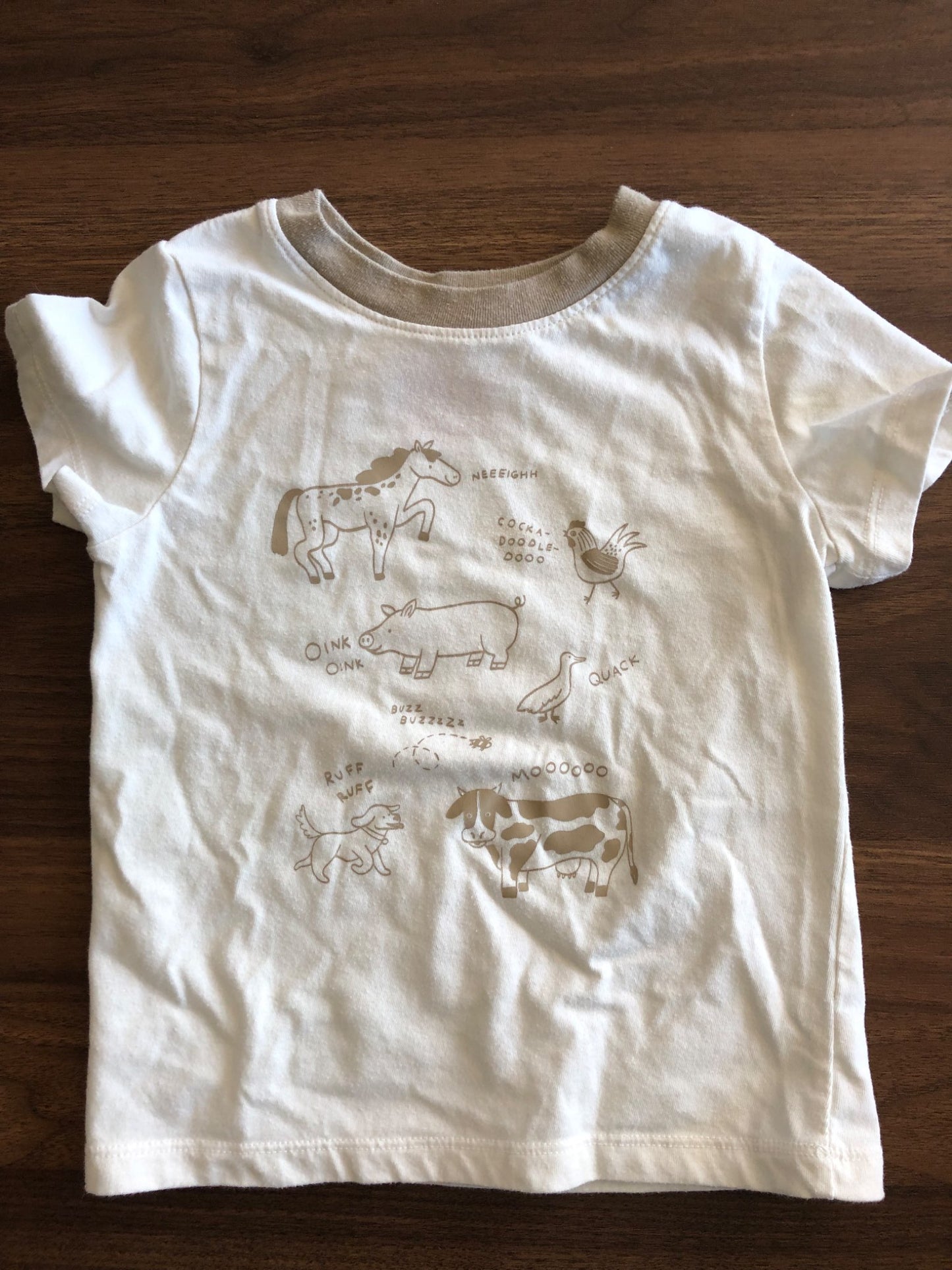 Toddler Farm Animals Short Sleeve T-shirt, 2T, Kids 2T