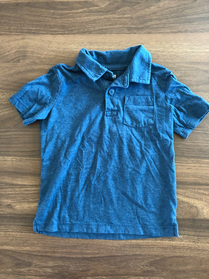Toddler Short Sleeve Blue Polo Shirt, 2T, Kids 2T