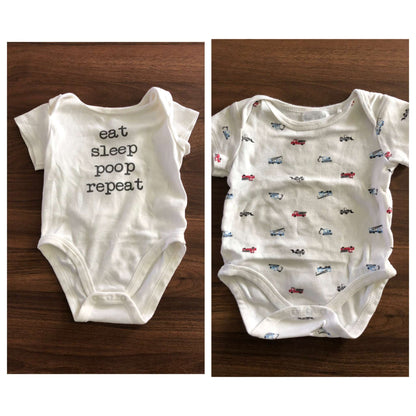 Baby Boy Short Sleeve Bodysuit Bundle, 2 pieces, 3-6M, Kids 6 Month (3-6M)