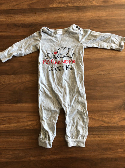 Long sleeve romper, Grandpa loves me, 9-12M, Kids 12 Month (9-12M)