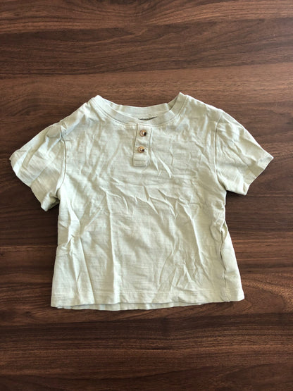 Toddler Green Short Sleeve Henley T-shirt, 2T, Kids 2T