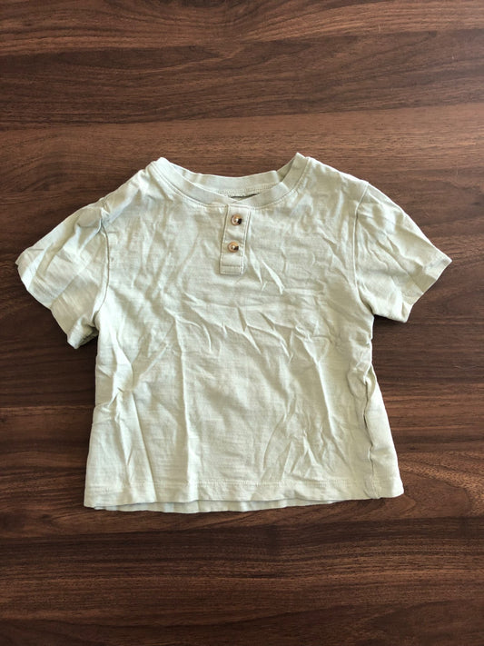 Toddler Green Short Sleeve Henley T-shirt, 2T, Kids 2T