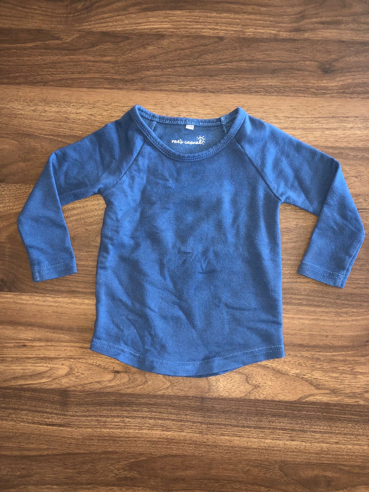 Long Sleeve Blue Shirt, 12-18M, Kids 18 Month (12-18M)