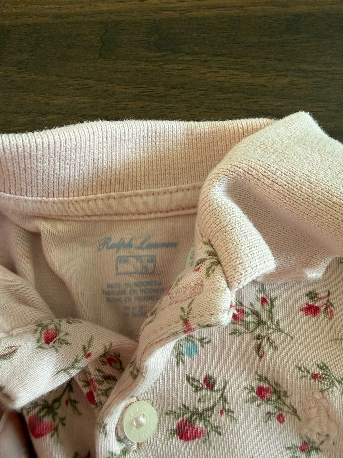 Ralph Lauren Pink Flower Dress/Bummies, 6-9M, Kids 9 Month (6-9M)