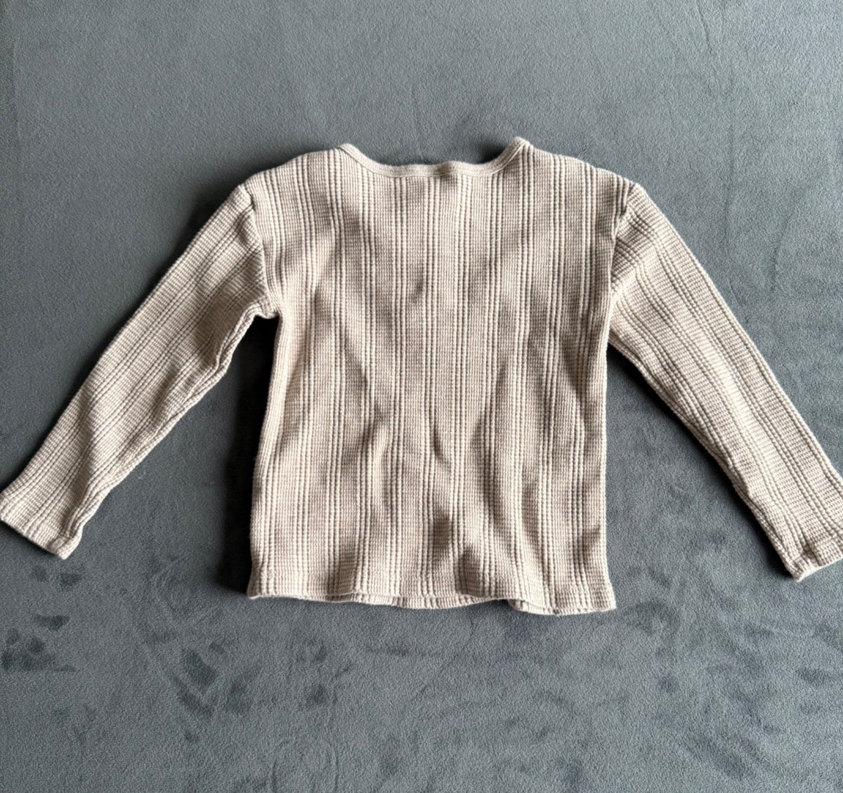Toddler Beige Henley Long Sleeve Shirt, 3T, Kids 3T