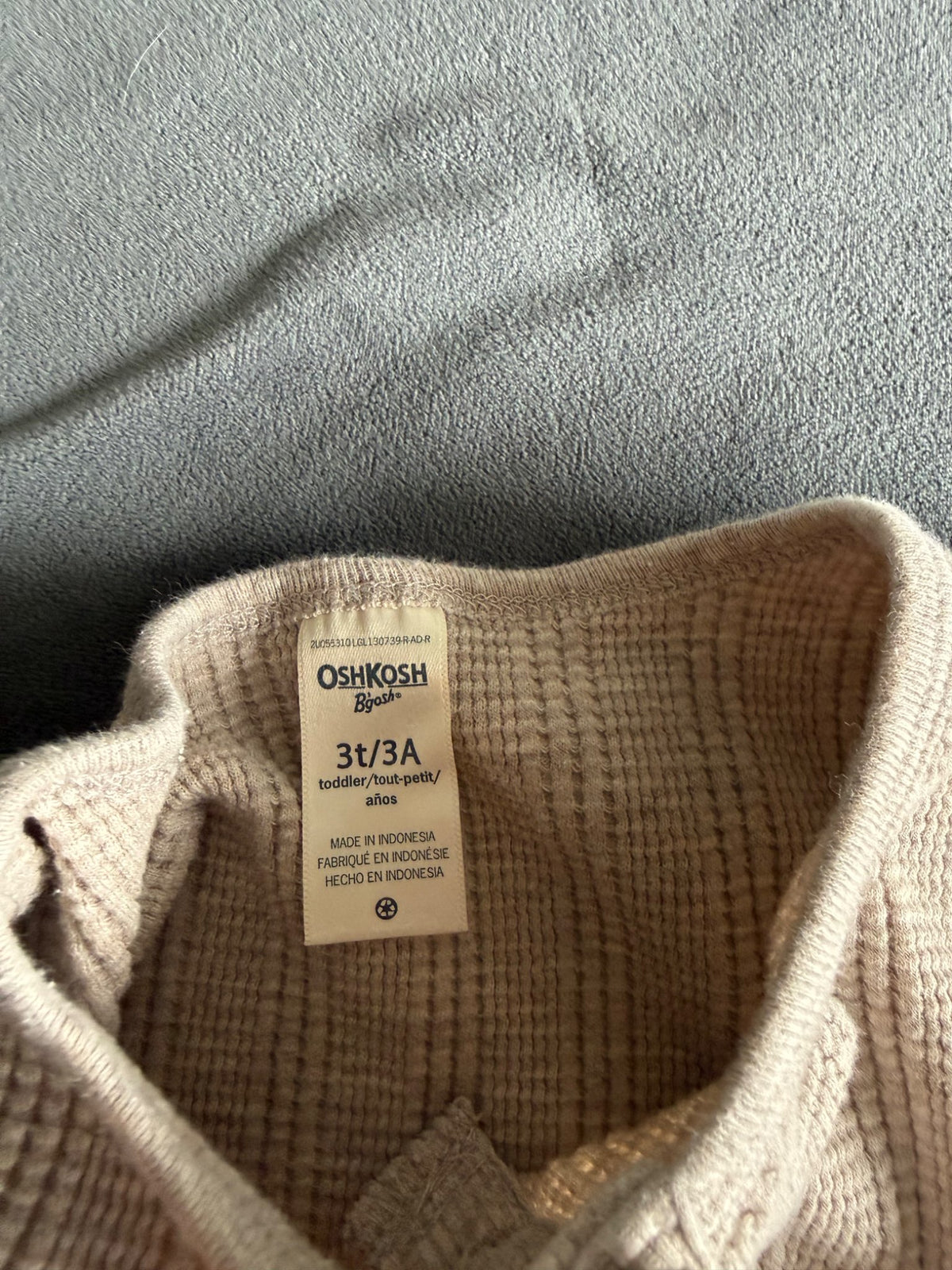 Toddler Beige Henley Long Sleeve Shirt, 3T, Kids 3T
