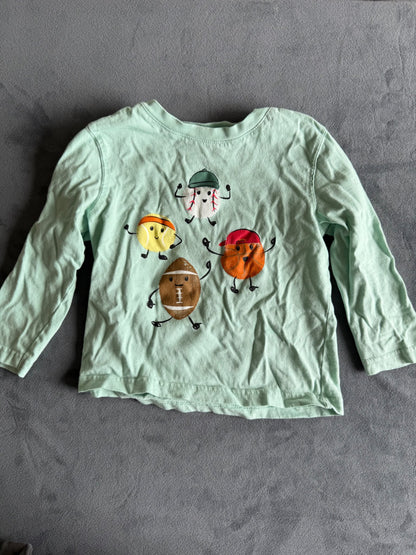 Toddler Sports Ball Print Long Sleeve Shirt, 3T, Kids 3T