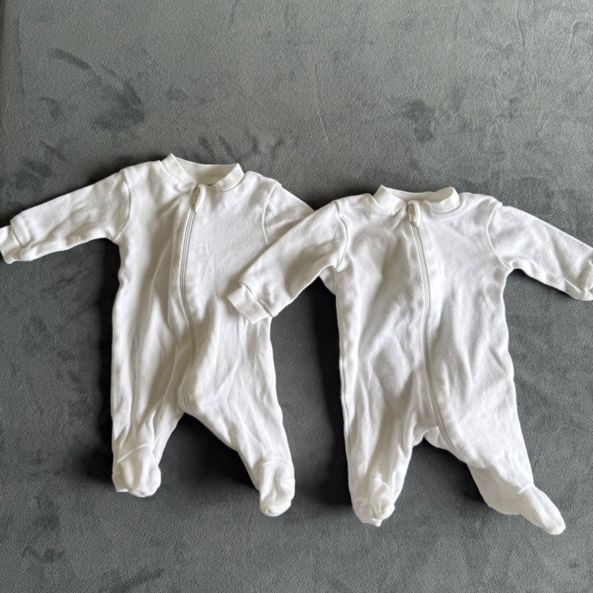 White Zipper Onsie Bundle, 2 pieces, Preemie, Kids Newborn