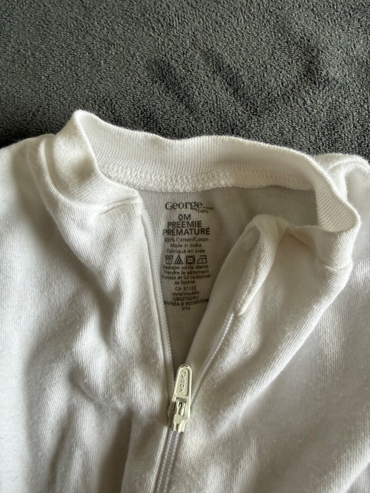 White Zipper Onsie Bundle, 2 pieces, Preemie, Kids Newborn