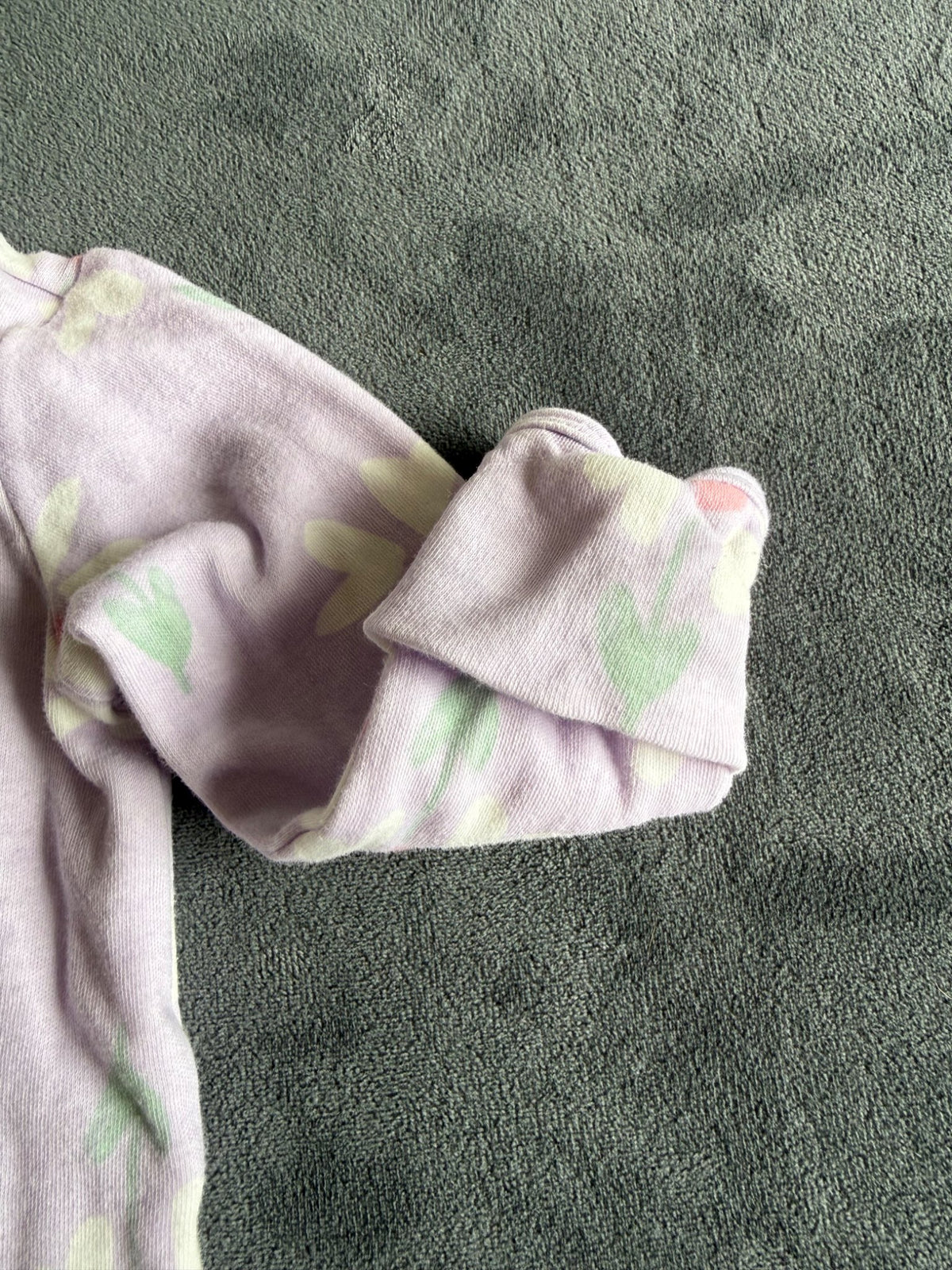 Carter's Purple Flower Print Zipper Onsie, Newborn, Kids Newborn