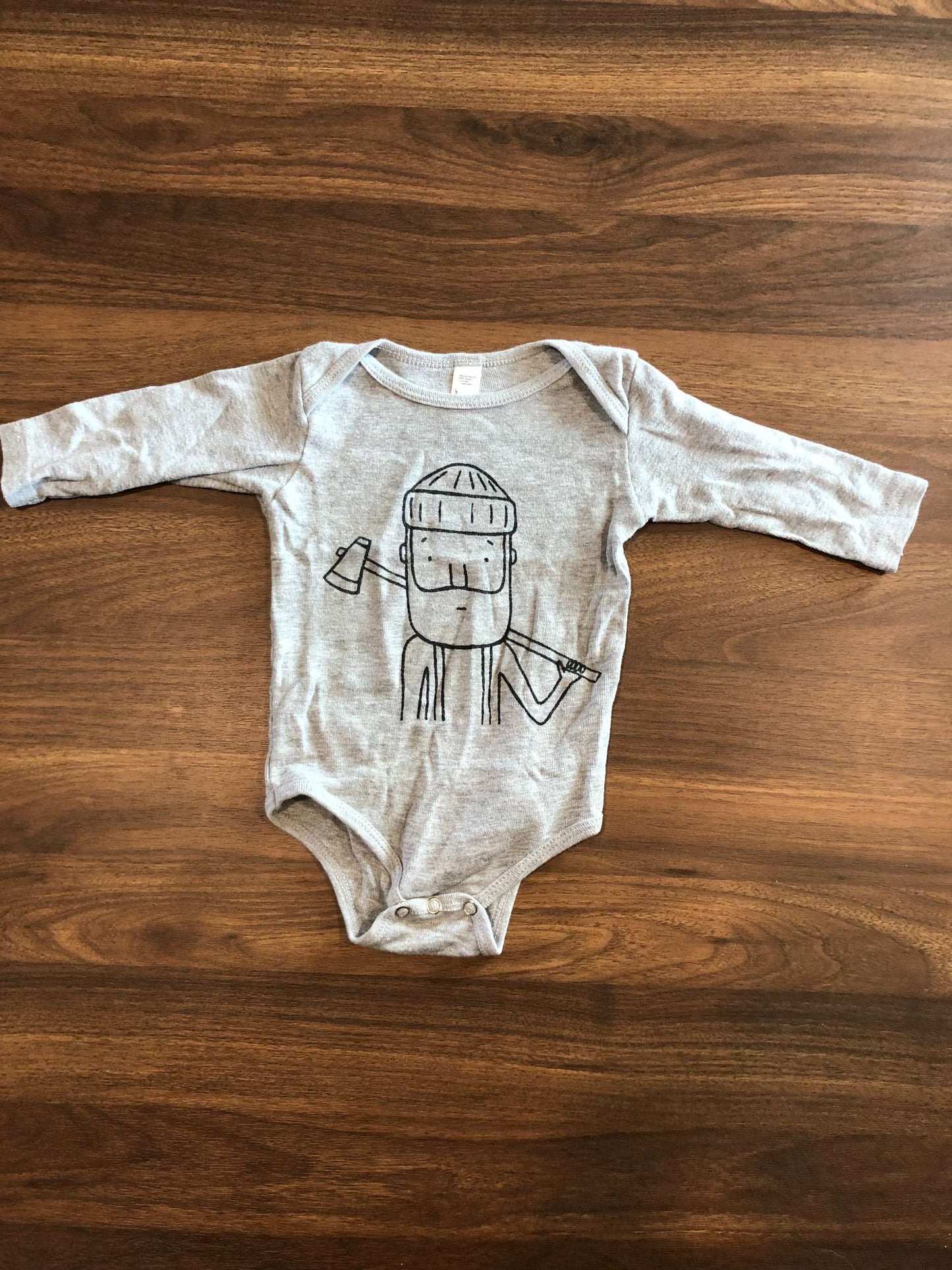 American Apparel Lumberjack Long Sleeve Bodysuit, 3-6M, Kids 6 Month (3-6M)