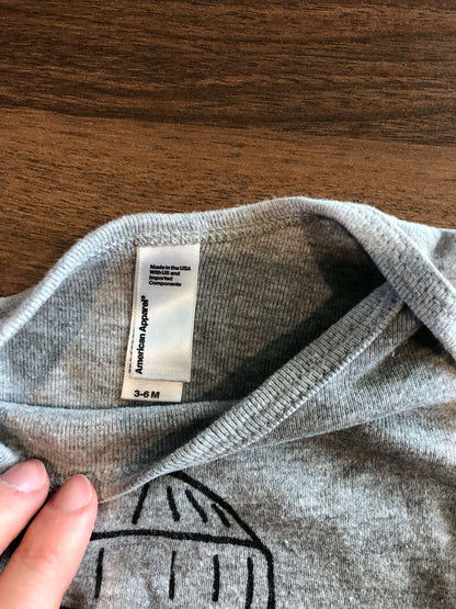 American Apparel Lumberjack Long Sleeve Bodysuit, 3-6M, Kids 6 Month (3-6M)