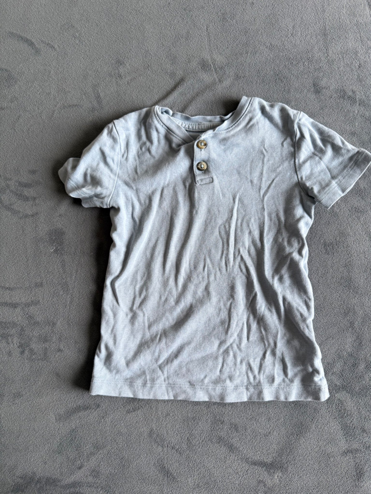 Blue Short Sleeve Henley T-shirt, 2-4T, Kids 3T