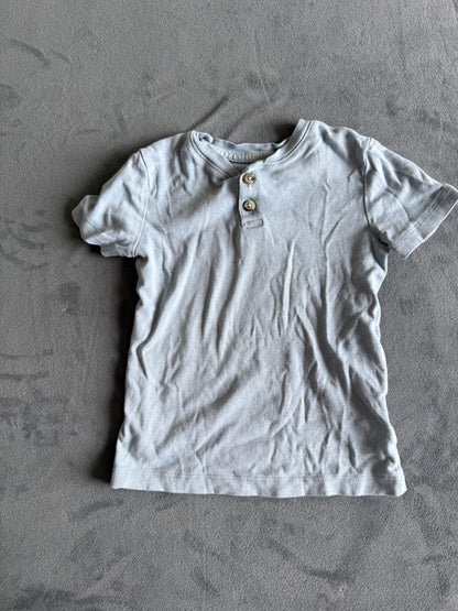 Blue Short Sleeve Henley T-shirt, 2-4T, Kids 3T