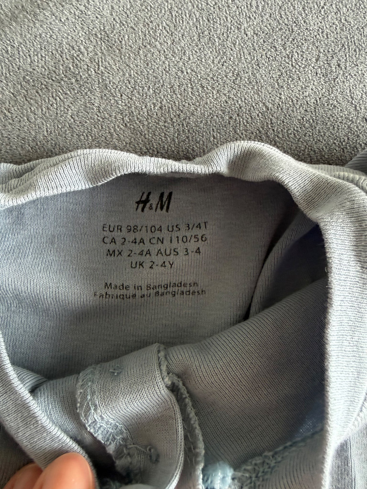 Blue Short Sleeve Henley T-shirt, 2-4T, Kids 3T