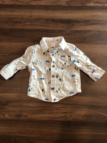 Joe Fresh Baby Boy Long Sleeve Button Up Shirt, 3-6M, Kids 6 Month (3-6M)