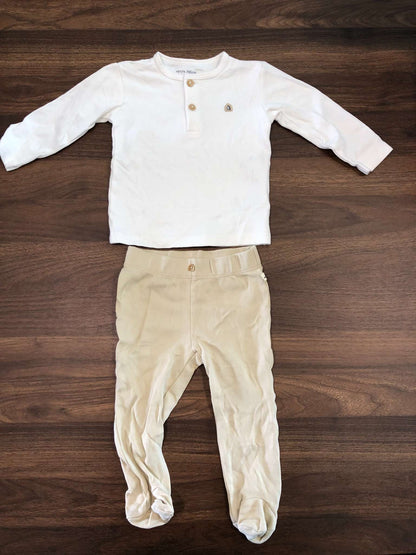 Baby Boy Long Sleeve Shirt and Pants Outfit Set Bundle, Mix & Match, 4 Pieces/2 Outfits, 6-9M, Kids 9 Month (6-9M)