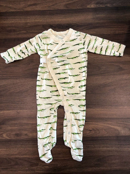 Baby Boy Alligator Print Footed Onsie, Snaps, 9-12M, Kids 12 Month (9-12M)