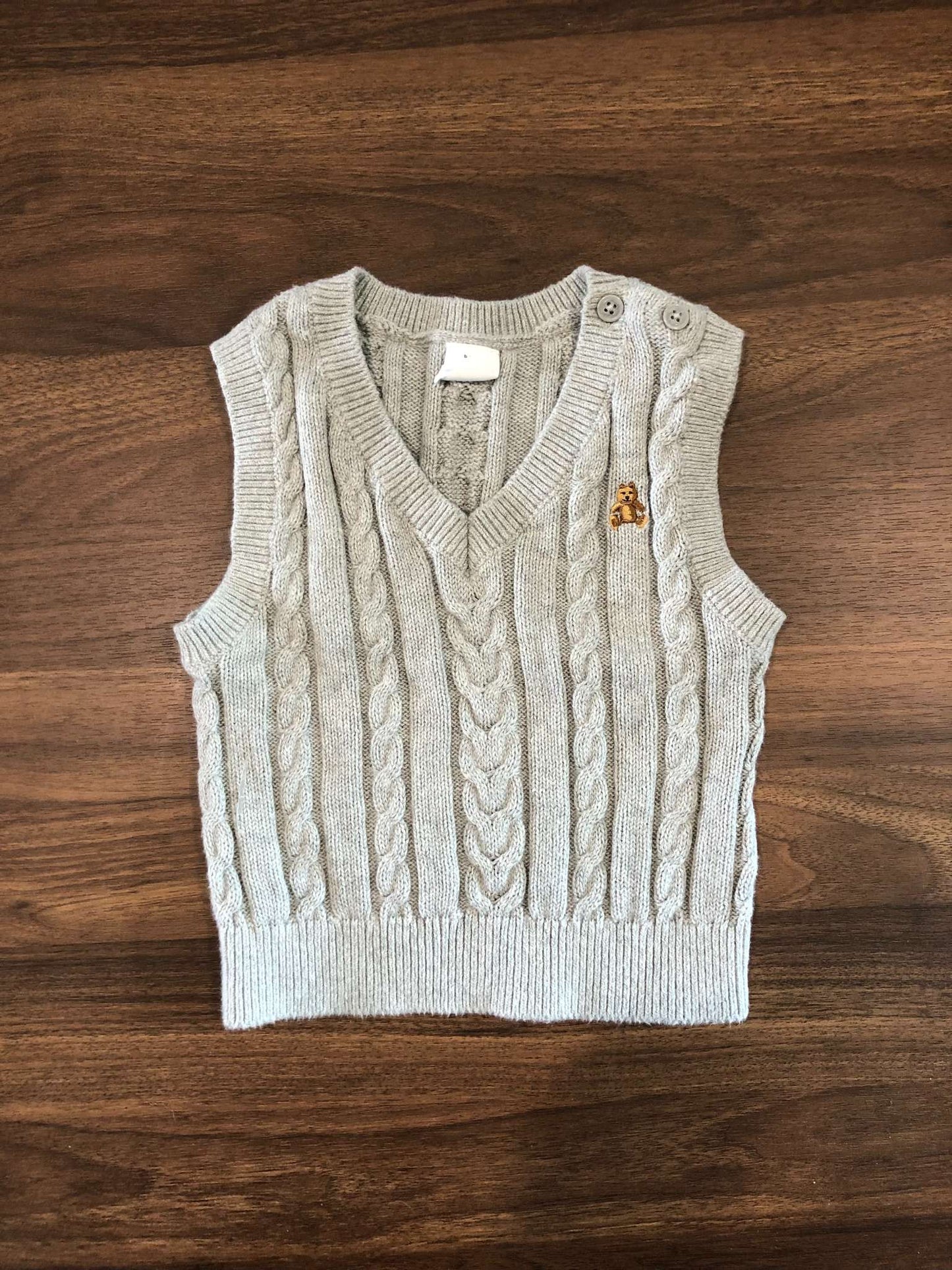 Gap Baby Boy Grey Sweater Vest, 6-12M, Kids 12 Month (9-12M)