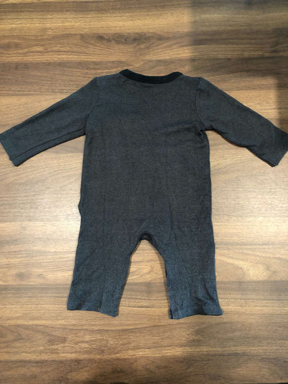 Joe Fresh Dark Grey Romper, Christmas theme, 6-12M, Kids 12 Month (9-12M)