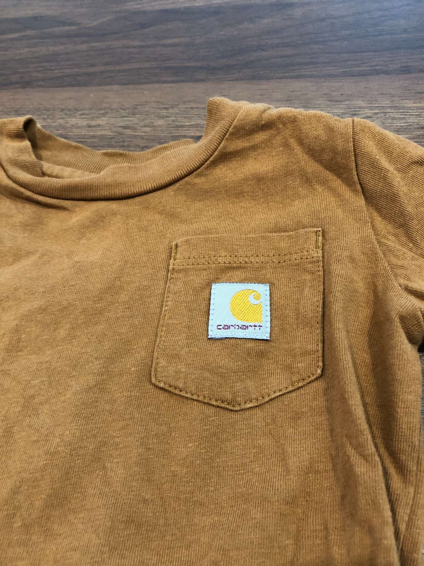 Carhartt Brown Long Sleeve Bodysuit, 12M, Kids 12 Month (9-12M)