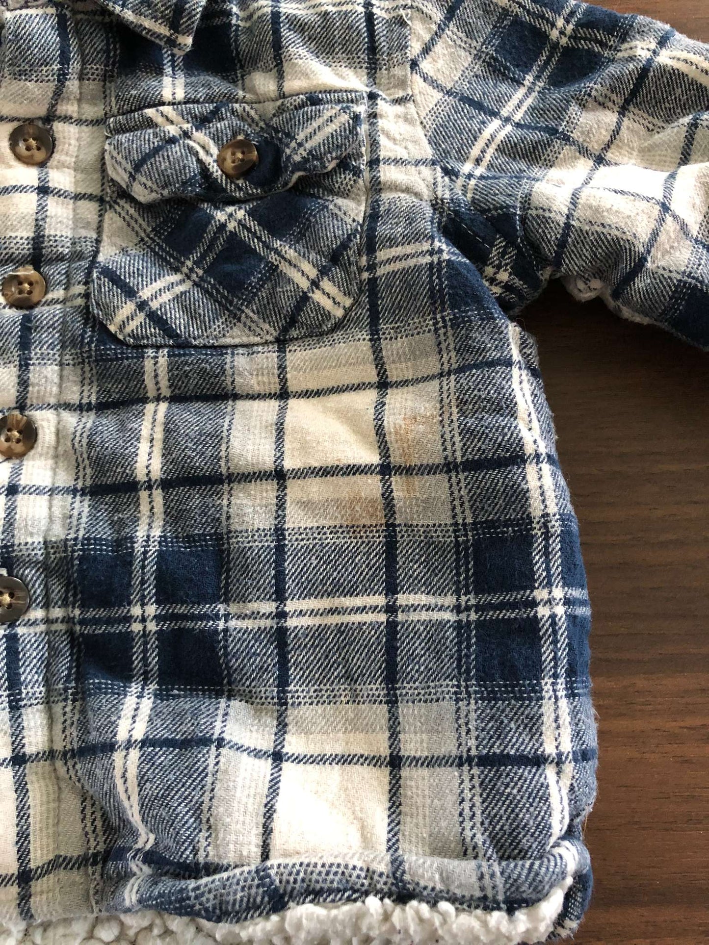 George Toddler Boy Fleece Lined Plaid Jacket, 12-18M, Kids 18 Month (12-18M)
