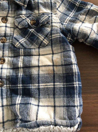 George Toddler Boy Fleece Lined Plaid Jacket, 12-18M, Kids 18 Month (12-18M)