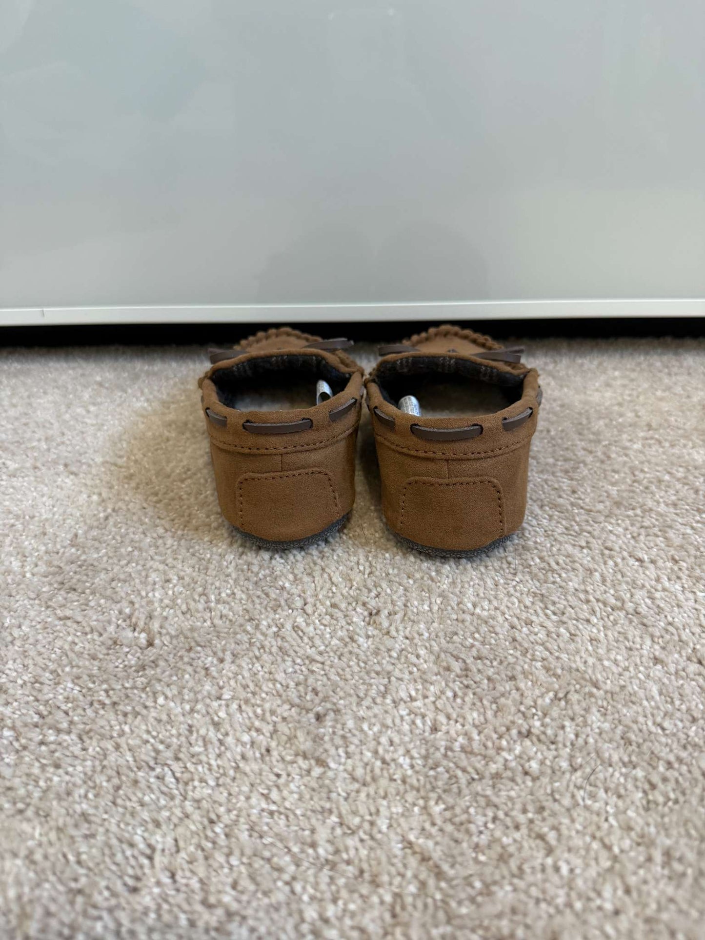 Cat & Jack Toddler Boy Brown Moccasin Slippers, Size 7, Shoes 7 (Walkers:12-24 mth)