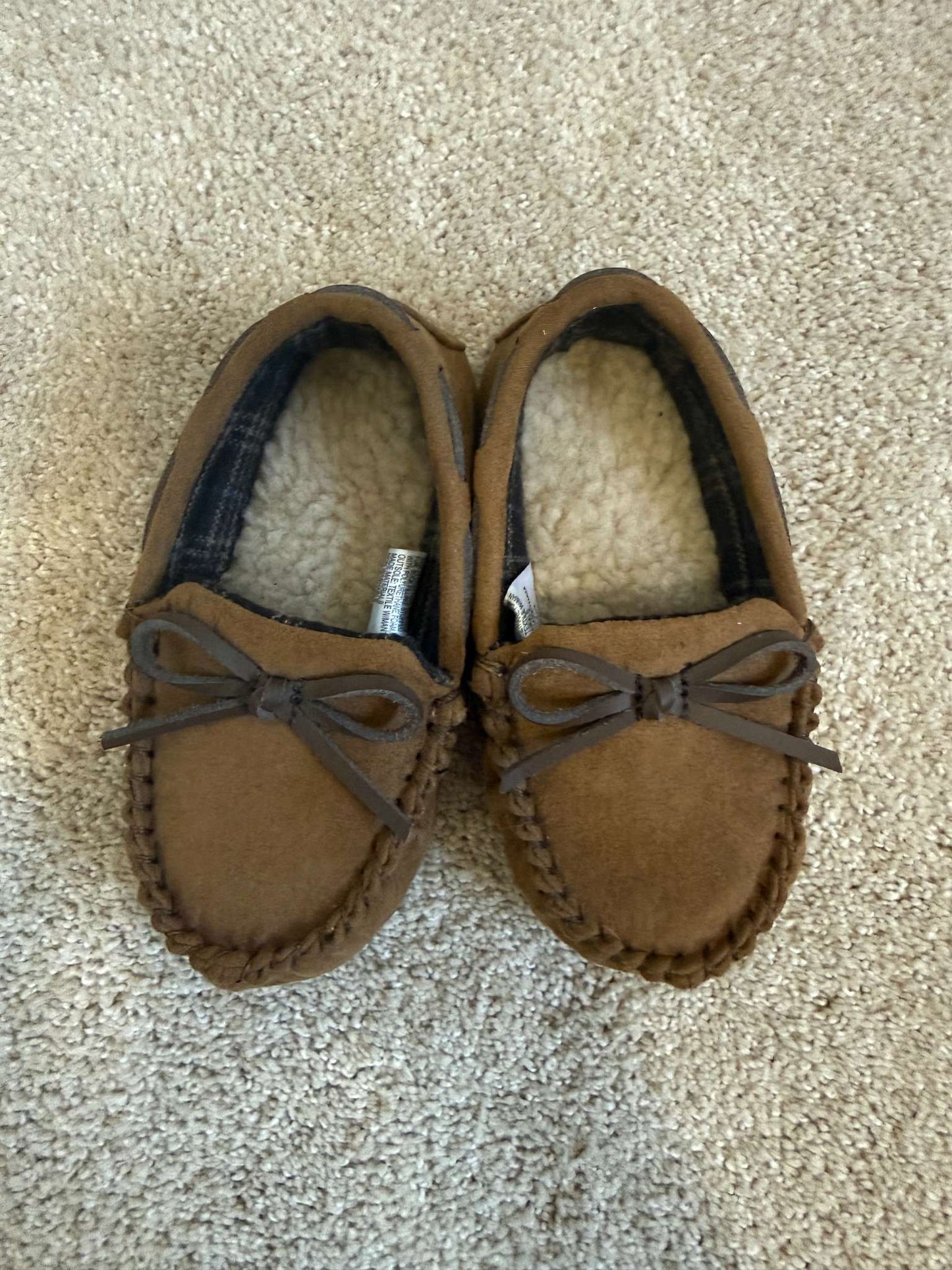 Cat & Jack Toddler Boy Brown Moccasin Slippers, Size 7, Shoes 7 (Walkers:12-24 mth)