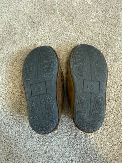 Cat & Jack Toddler Boy Brown Moccasin Slippers, Size 7, Shoes 7 (Walkers:12-24 mth)