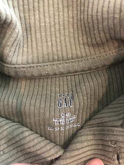 Gap Baby Boy Ribbed Outfit Set, Green, Long sleeve polo bodysuit and pants, 6-12M, Kids 9 Month (6-9M)
