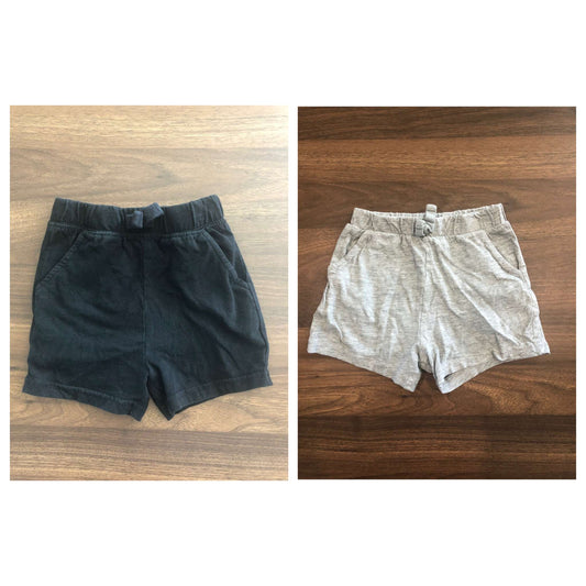 George Toddler Boy Shorts Bundle, Two pieces, Black shorts & Grey shorts, 12-18M, Kids 18 Month (12-18M)