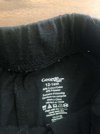 George Toddler Boy Shorts Bundle, Two pieces, Black shorts & Grey shorts, 12-18M, Kids 18 Month (12-18M)