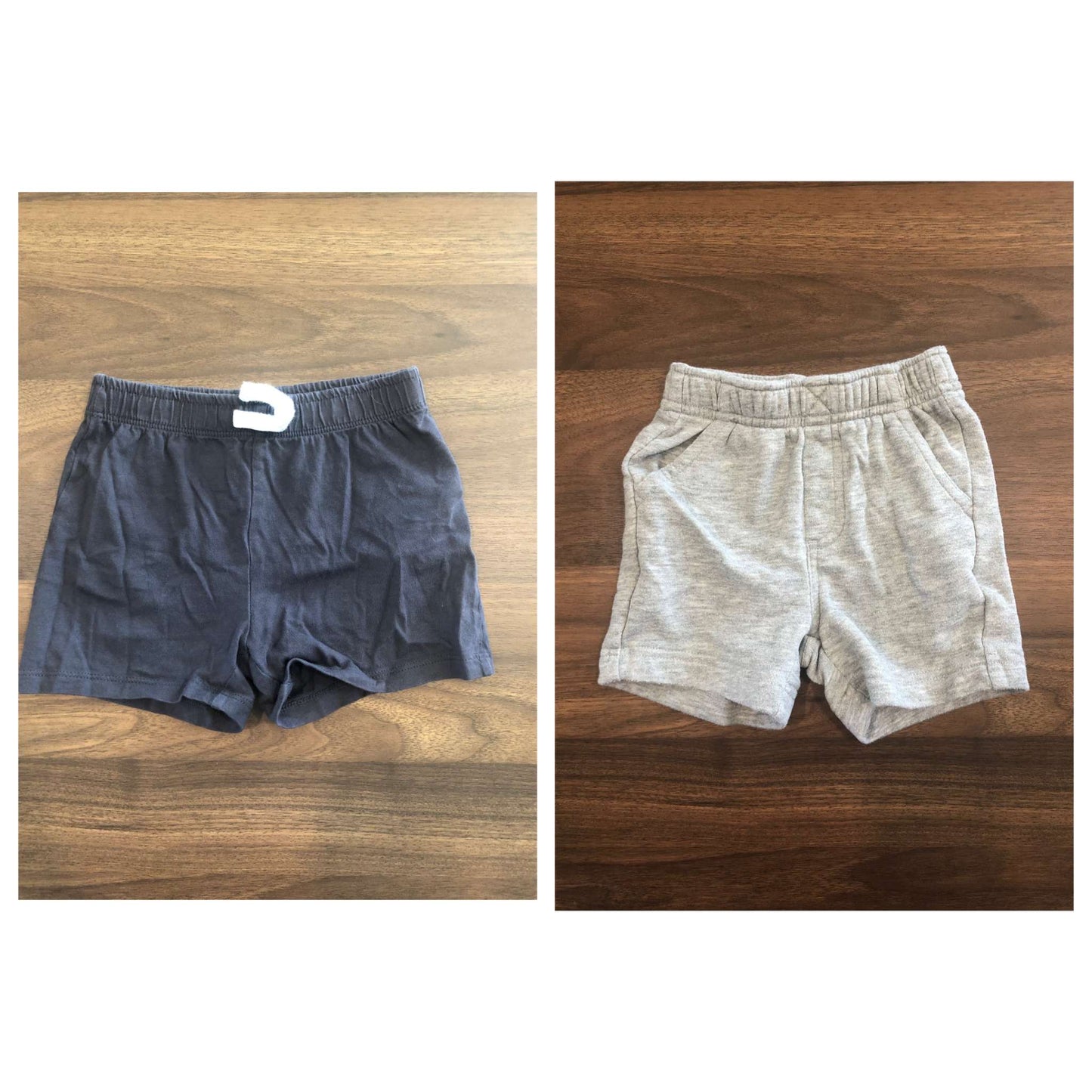 Toddler Boys Shorts Bundle, Dark grey and Light Grey, 12-18M, Kids 18 Month (12-18M)