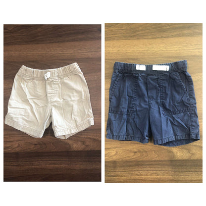 Carter's Toddler Boy Shorts Bundle, 2 Pieces, Khaki shorts and Navy Blue shorts, 12-18M, Kids 18 Month (12-18M)