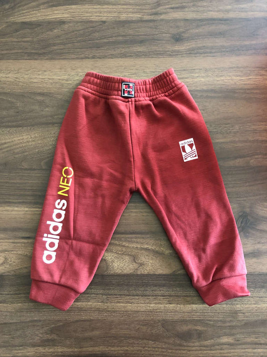 Adidas Toddler Boys Red Jogger Sweatpants, 12-18M, Kids 18 Month (12-18M)