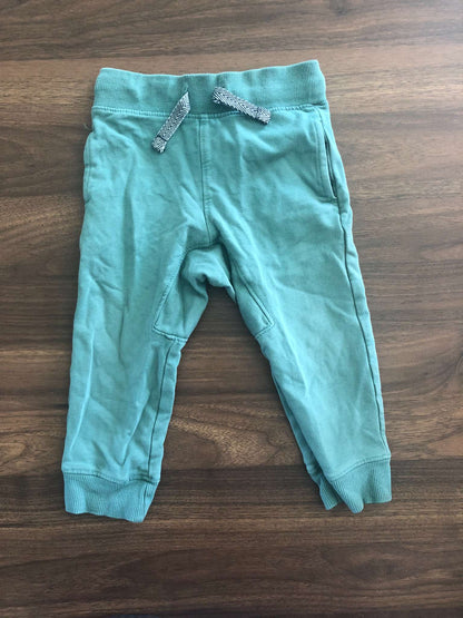 Toddler Boy Sweatpant Bundle, 2 pieces, Green & ribbed blue, 12-18M, Kids 18 Month (12-18M)