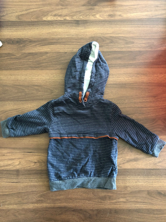 Tommy Bahama Toddler Boys Hoodie, Blue & grey stripped, 12-18M, Kids 18 Month (12-18M)