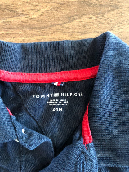 Tommy Hilfiger Blue Polo Short Sleeve Bodysuit, 18-24M, Kids 24 Month (18-24M)