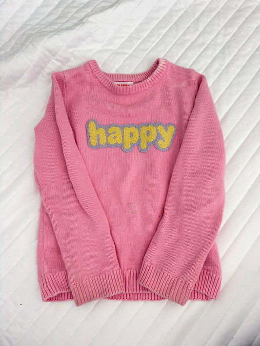Happy sweater pink , Kids 3T