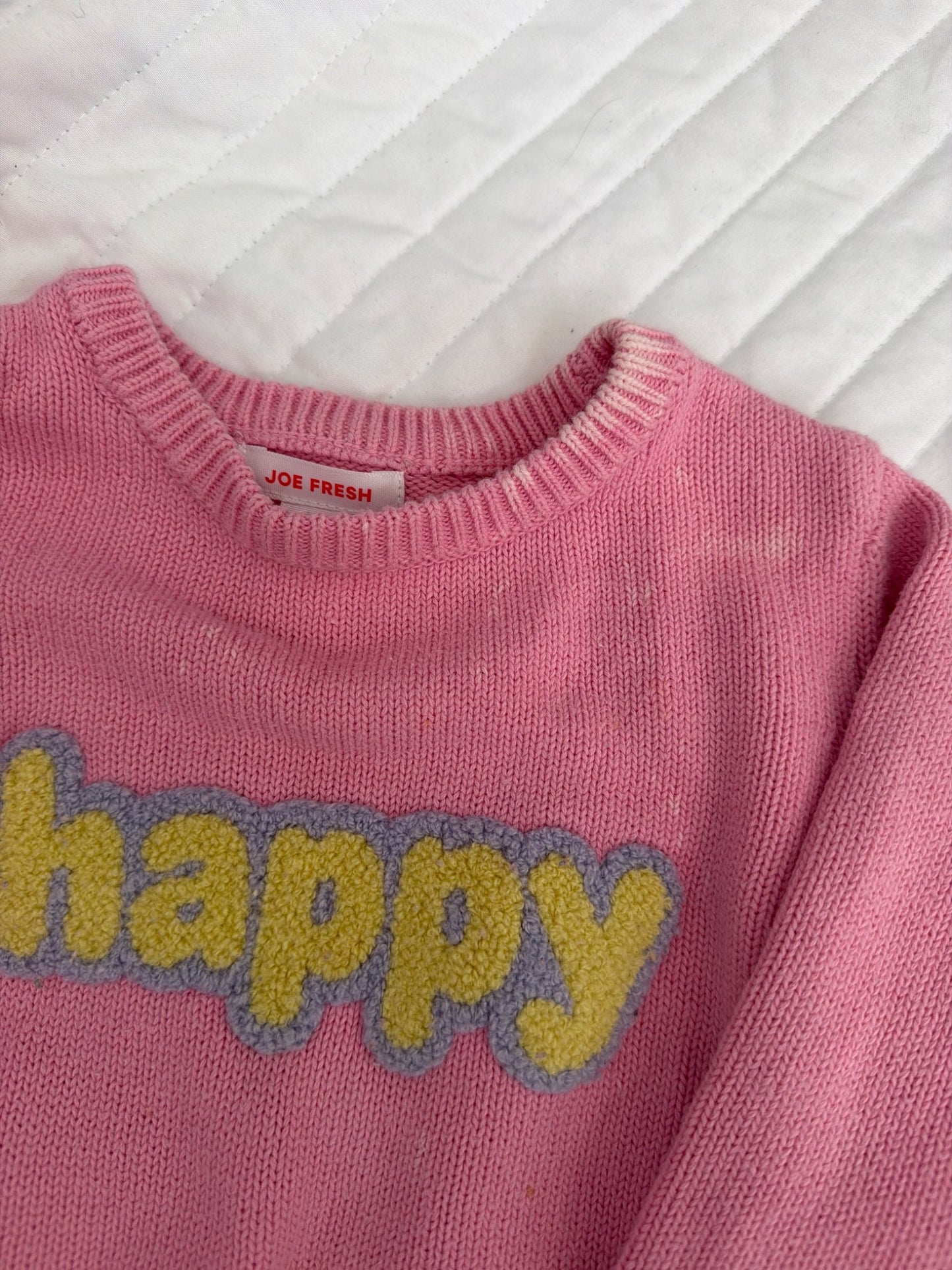Happy sweater pink , Kids 3T
