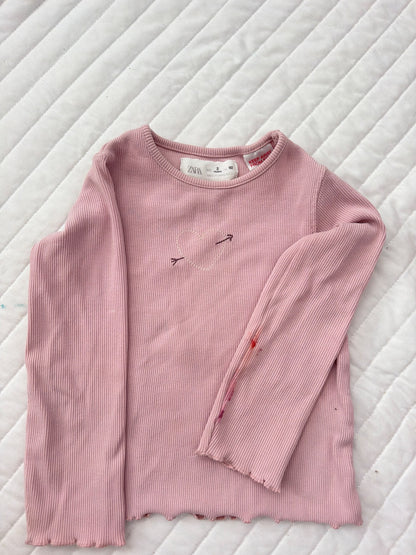 Zara T-shirt heart , Kids 2T